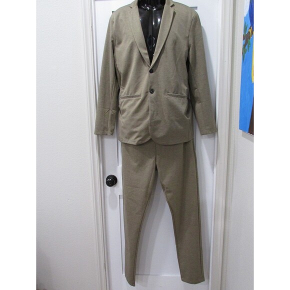 Jack & Jones Suit Men's Sz XL Modern 46/ 38x34 Brown Slim Fit Poly Blend NWT